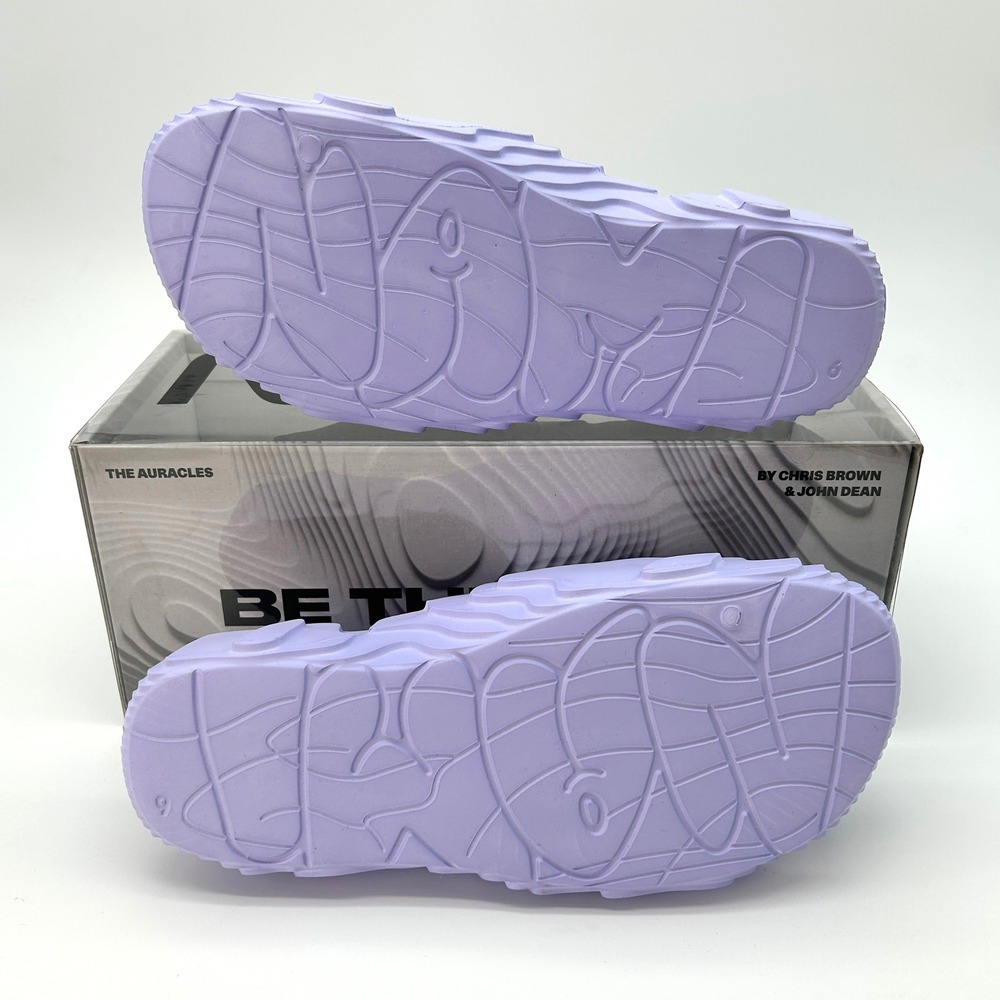 Mens Slides The Auracles NAMI Size 6 Lavender EVA Chris Brown x John Dean NEW - Picture 5 of 7